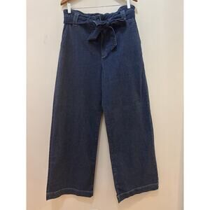 J Crew High Rise Wide Leg Trouser Jeans Classic Essential Preppy Size 32 Tall